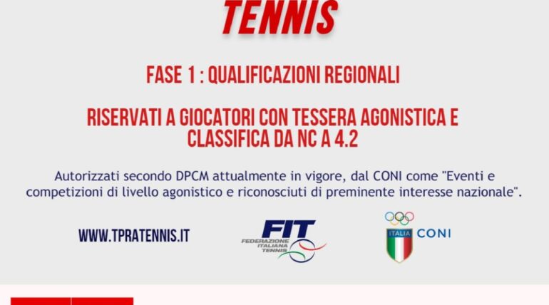 Campionati Italiani di Tennis   – Fase 1: Qualificazioni Regionali